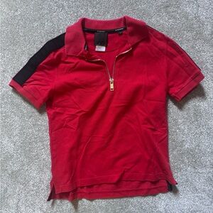 Givenchy Red Polo Top with Black Trim